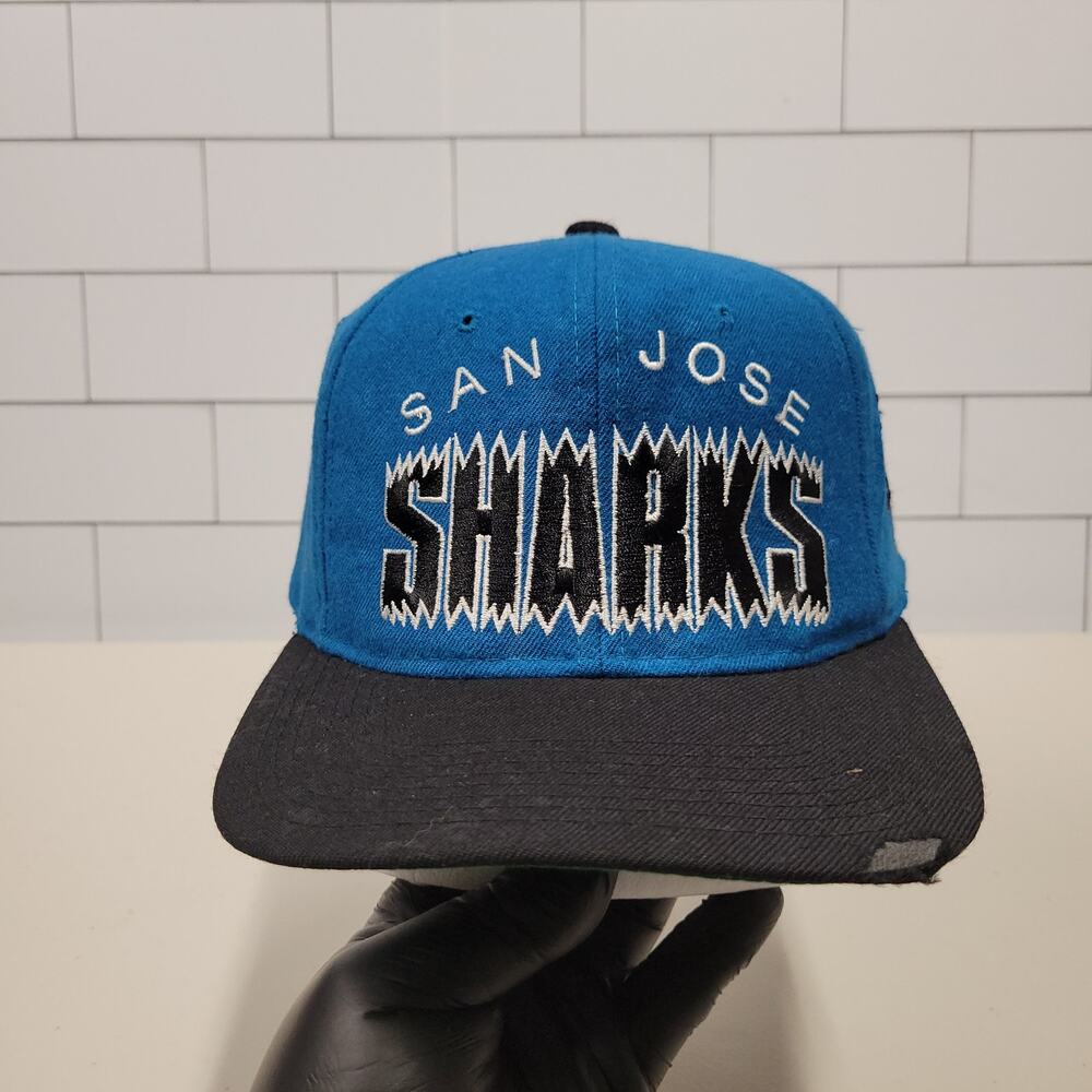 Starter San Jose Sharks Vintage Distressed Chomp Wool Snapback Hat NHL